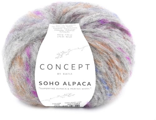 Katia Soho Alpaca 308 Light grey Multicoloured