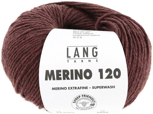 Lang Yarns Merino 120 0262 Burgundy Mélange