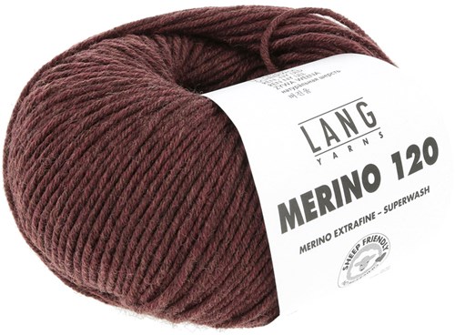Lang Yarns Merino 120 0262 Burgundy Mélange-2