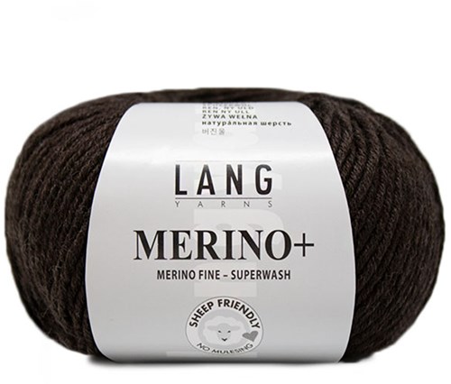 Lang Yarns Merino+ 0368 Dark Brown Mélange