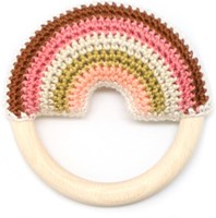 Yarnplaza Rainbow Teething Ring Crochet Kit 3 Vintage pink
