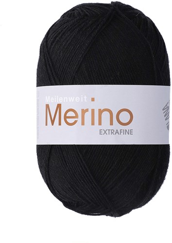 Lana Grossa Meilenweit 100 Merino Extra Fine Uni 2402 Black