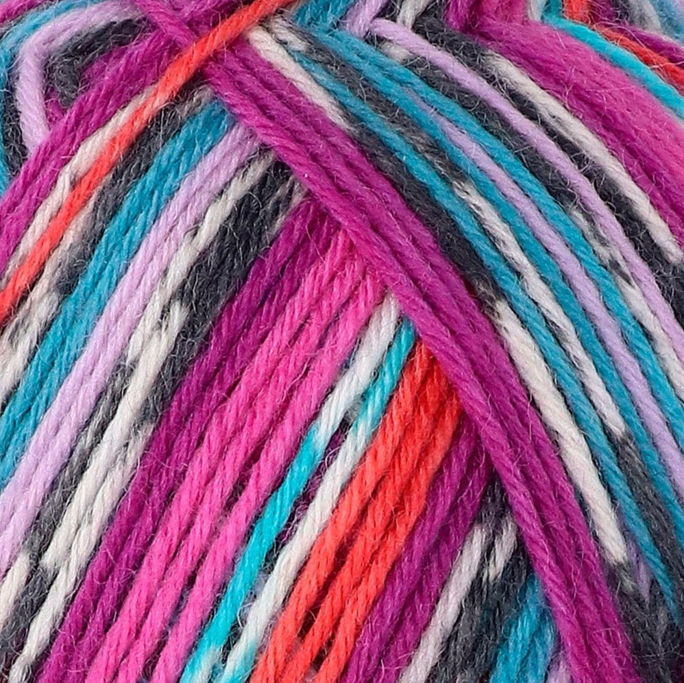 LANA GROSSA Meilenweit 100 Action - Classiques Des Chaussettes Imprimées Et Lavables En Machine - Fil à Tricoter à La Main En 75 % Laine Vierge Et 25