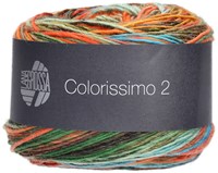 Lana Grossa Colorissimo 2 101 orange/khaki/olive/turquoise