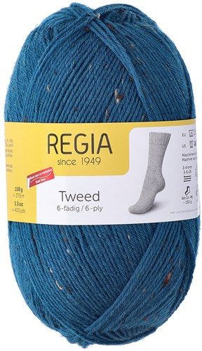 SMC Regia Sock yarn 6-draads Tweed 069 Petrol Tweed