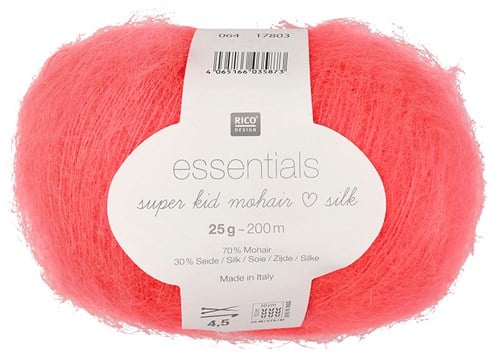 Rico Essentials Super Kid Mohair Loves Silk 064 Neon-Red