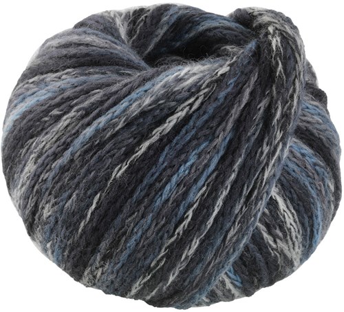 Lana Grossa Cool Merino Big Color 411 anthracite/dark/light/medium/steel grey/raw white
