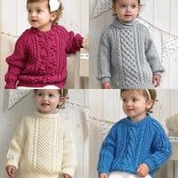 Knitting Pattern Stylecraft Special Aran No. 4175 Children’s Sweaters