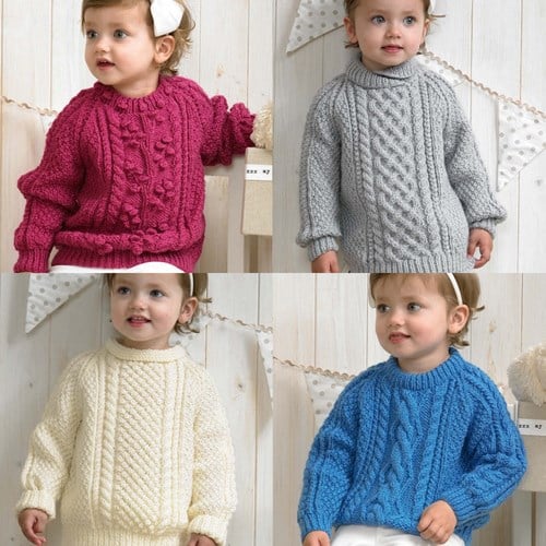 Knitting Pattern Stylecraft Special Aran No. 4175 Children’s Sweaters