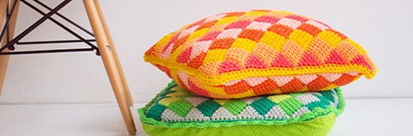 Tunisian Entrelac Crochet - Free Pattern Pillow Cover