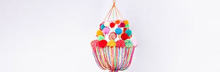 Pompon Chandelier - The best project for using leftover yarns!