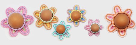 Crocheted egg cups for Easter