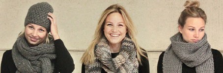 Knit a scarf: three different warm scarfs for winter
