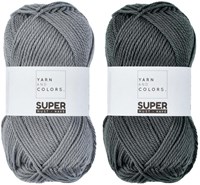 Yarn and Colors Two Tones Comfy Cushion Crochet Kit S 096 Shark Grey / Graphite Grey-2