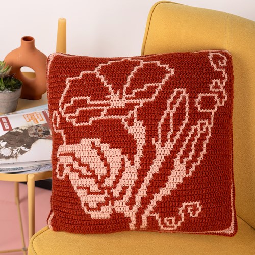 Merry Morning Glories Chestnut/Rosé Crochetkit-2