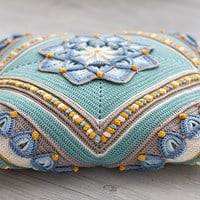 Crochet Pattern Flowerful Cushion