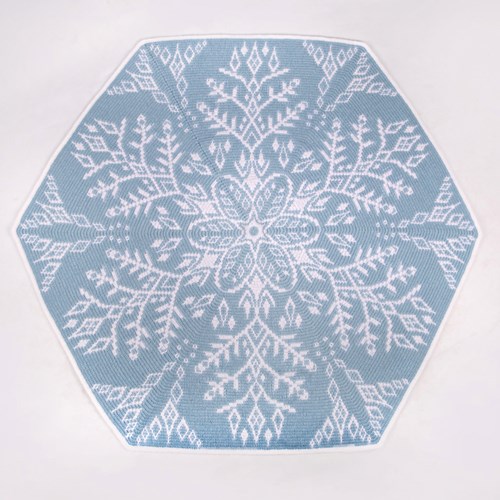 Acrtic Bloom Blanket Ice Blue Yarn kit - Digital pattern excluded
