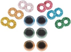 Rico safety eyes glitter mix 12mm 6pc.