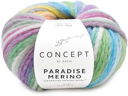 Katia Paradise Merino 500 Ecru-Groen-Blauw-Geel