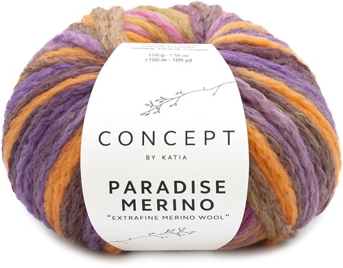 Katia Paradise Merino 504 Chewing Gum Pink-Orange-Lila-Ochre