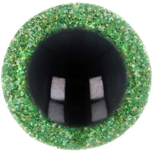 Opry Glitter Animal Eyes Two Tone 8mm Green per 10 pieces