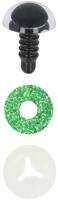 Opry Glitter Animal Eyes Two Tone 8mm Green per 10 pieces-2