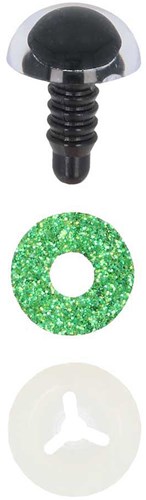 Opry Glitter Animal Eyes Two Tone 8mm Green per 10 pieces-2