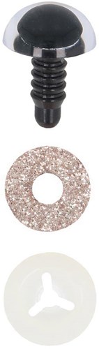 Opry Glitter Animal Eyes Two Tone 8mm Silver per 10 pieces-2
