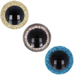 Opry Glitter Animal Eyes Two Tone 10mm per 10 pieces