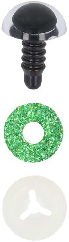 Opry Glitter Animal Eyes Two-tone 12mm Green per 10 pieces-2