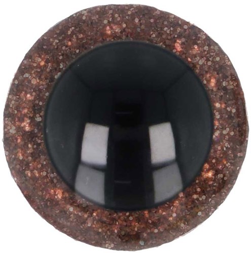 Opry Glitter Animal Eyes Two-tone 12mm Brown per 10 pieces
