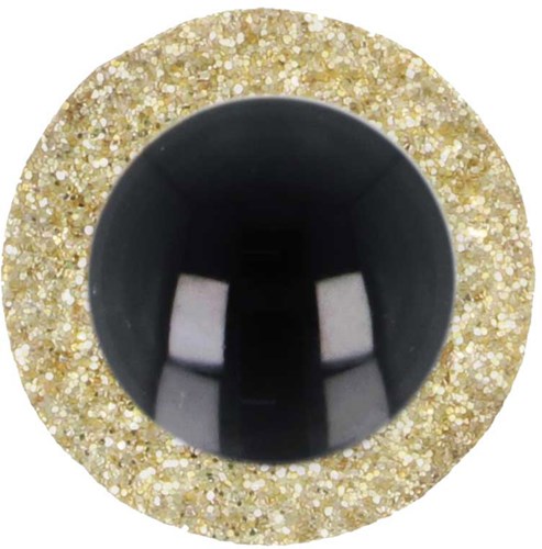 Opry Glitter Animal Eyes Two-tone 12mm Gold per 10 pieces