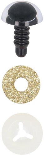 Opry Glitter Animal Eyes Two-tone 12mm Gold per 10 pieces-2