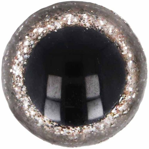 Opry Glitter Animal Eyes Two-tone 12mm Silver per 10 pieces