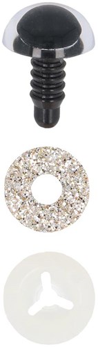Opry Glitter Animal Eyes Two-tone 12mm Silver per 10 pieces-2