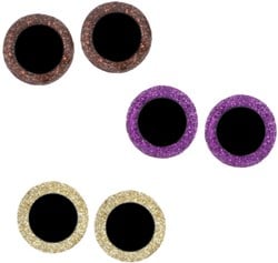 Opry Glitter Animal Eyes Two-tone 8-18mm Brown / Purple / Gold. 60pcs