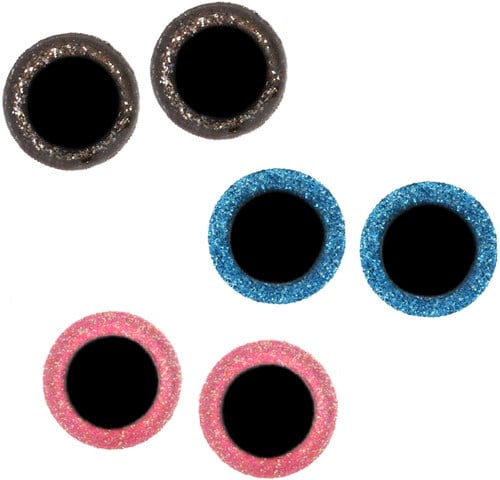 Opry Glitter Animal Eyes Two-tone 8-18mm Gold / Blue / Pink. 60pcs