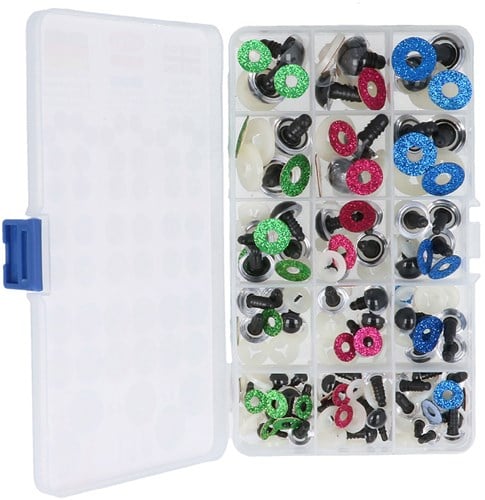 Opry Glitter Animal Eyes Two-tone 8-18mm Green / Pink / Blue. 60pcs-3