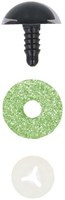 Opry Glitter Cat Eyes Two-tone 12mm Green per 10 pieces-2