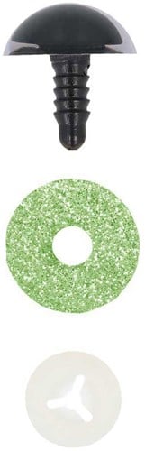 Opry Glitter Cat Eyes Two-tone 12mm Green per 10 pieces-2