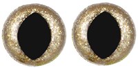 Opry Glitter Cat Eyes Two-tone 12mm Gold per 10 pieces