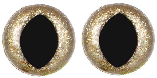 Opry Glitter Cat Eyes Two-tone 12mm Gold per 10 pieces