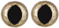 Opry Glitter Cat Eyes Two-tone 15mm Gold per 10 pieces