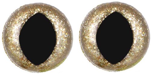 Opry Glitter Cat Eyes Two-tone 15mm Gold per 10 pieces