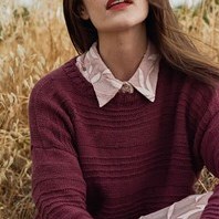 Ultrasoft Garter Sweater Knitting Kit 1 38/40 Maroon-2