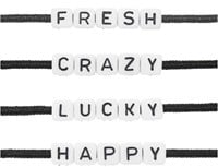 Rico Cube Bed Bracelet Set fresh/crazy/lucky/happy - White