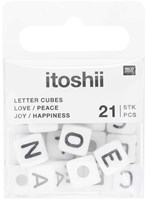 Rico Cube Bead Bracelet Set love/peace/happiness/joy - White-2