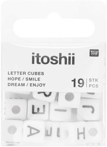 Rico Cube Bead Bracelet Set hope/smile/dream/enjoy - White-2