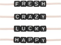 Rico Cube Bed Bracelet Set fresh/crazy/lucky/happy - Black