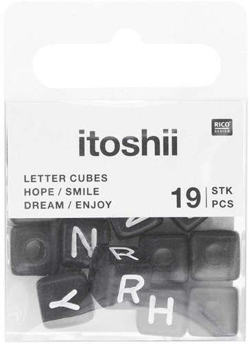 Rico Cube Bead Bracelet Set hope/smile/dream/enjoy - Black-2